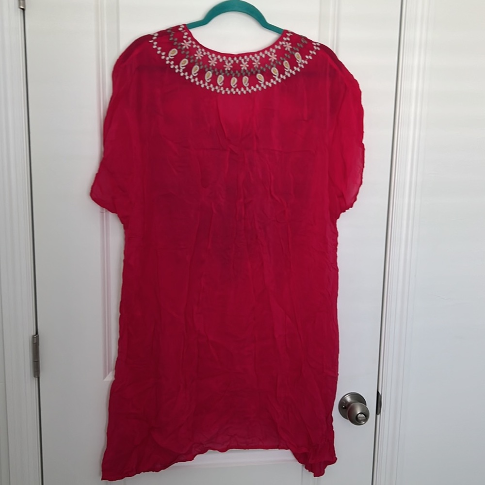 Johnny Was Raspberry Pink Embroidered Tunic - Picture 6 of 6